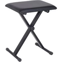 HOMCOM Tabouret Banquette Réglable Pliable Pour Piano Et Clavier Acier Revêtement Synthétique Noir