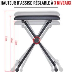 HOMCOM Tabouret Banquette Réglable Pliable Pour Piano Et Clavier Acier Revêtement Synthétique Noir 10 HOMCOM Tabouret Banquette Réglable Pliable Pour Piano Et Clavier Acier Revêtement Synthétique Noir -France HOMCOM Soldes 2022 10225463 4