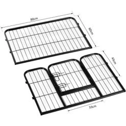 HOMCOM Luxe Parc Enclos Modulable Acier 8 Panneaux Et 1 Porte Pour Chiens 80L X 60H Cm Noir 9 HOMCOM Luxe Parc Enclos Modulable Acier 8 Panneaux Et 1 Porte Pour Chiens 80L X 60H Cm Noir -France HOMCOM Soldes 2022 1030227 3