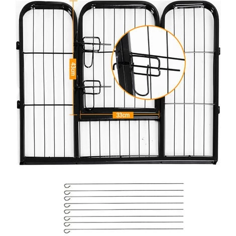 HOMCOM Luxe Parc Enclos Modulable Acier 8 Panneaux Et 1 Porte Pour Chiens 80L X 60H Cm Noir 7 HOMCOM Luxe Parc Enclos Modulable Acier 8 Panneaux Et 1 Porte Pour Chiens 80L X 60H Cm Noir – Image 5