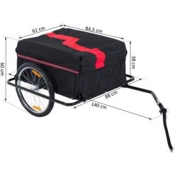 HOMCOM Remorque De Transport Velo Cargo Pliable Charge Max.60kg Avec 4 Reflecteurs Et Housse Amovible Rouge Noir - Noir 8 HOMCOM Remorque De Transport Velo Cargo Pliable Charge Max.60kg Avec 4 Reflecteurs Et Housse Amovible Rouge Noir - Noir -France HOMCOM Soldes 2022 1030233 3