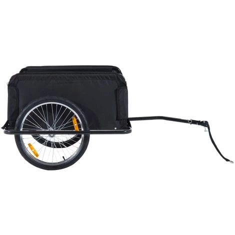 HOMCOM Remorque De Transport Velo Cargo Pliable Charge Max.60kg Avec 4 Reflecteurs Et Housse Amovible Rouge Noir - Noir 6 HOMCOM Remorque De Transport Velo Cargo Pliable Charge Max.60kg Avec 4 Reflecteurs Et Housse Amovible Rouge Noir - Noir – Image 5