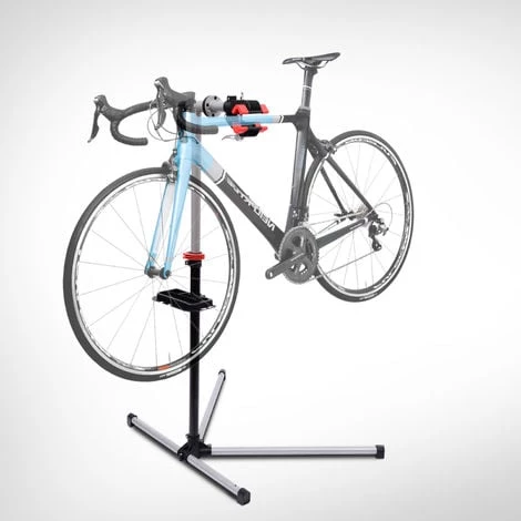 HOMCOM Pied D'atelier Vélo Réparation Support Pied De Montage Pivotant 360° Hauteur Réglable Argent 4 HOMCOM Pied D'atelier Vélo Réparation Support Pied De Montage Pivotant 360° Hauteur Réglable Argent – Image 2