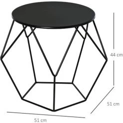 HOMCOM Table Basse Ronde Design Industriel Néo-rétro Dim. 51L X 51l X 44H Cm Plateau Ø 40 Cm Acier Noir - Noir 9 HOMCOM Table Basse Ronde Design Industriel Néo-rétro Dim. 51L X 51l X 44H Cm Plateau Ø 40 Cm Acier Noir - Noir -France HOMCOM Soldes 2022 10359417 3