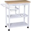 HOMCOM Chariot De Service Desserte De Cuisine à Roulettes Multi-rangements 85L X 37l X 85H Cm Plateau Bois Massif Pin Châssis MDF Blanc - Blanc 2 HOMCOM Chariot De Service Desserte De Cuisine à Roulettes Multi-rangements 85L X 37l X 85H Cm Plateau Bois Massif Pin Châssis MDF Blanc - Blanc -France HOMCOM Soldes 2022 10368426 1