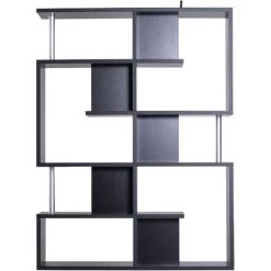 HOMCOM Bibliothèque étagère Séparation Design Contemporain Zig Zag Dim. 120L X 29l X 160H Cm Panneaux Particules Noir Métal - Noir 10 HOMCOM Bibliothèque étagère Séparation Design Contemporain Zig Zag Dim. 120L X 29l X 160H Cm Panneaux Particules Noir Métal - Noir -France HOMCOM Soldes 2022 10555868 4
