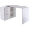 HOMCOM Bureau D'angle Bureau Droit Modulable 2 En 1 Bureau Informatique Tiroirs X 3 + 2 Niches MDF Blanc -France HOMCOM Soldes 2022 10646797 1