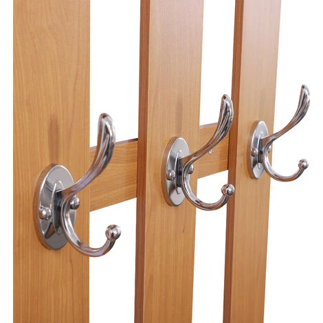 HOMCOM Ensemble De Meubles D'entrée Design Contemporain : Meuble Chaussures, Miroir Et Panneau Porte-manteau Panneaux De Particules Bois Clair 7 HOMCOM Ensemble De Meubles D'entrée Design Contemporain : Meuble Chaussures, Miroir Et Panneau Porte-manteau Panneaux De Particules Bois Clair – Image 5