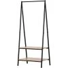HOMCOM Portant à Vêtements Penderie Style Contemporain Triangulaire Dim. 64L X 43l X 149H Cm 2 étagères MDF Bois Clair Acier Noir - Noir -France HOMCOM Soldes 2022 10733735 1