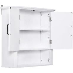 HOMCOM Armoire Haute Murale De Salle De Bain Ou WC Placard 2 Portes 2 étagères Niche Dim. 60L X 20l X 58H Cm MDF Panneaux Particules Blanc - Blanc 10 HOMCOM Armoire Haute Murale De Salle De Bain Ou WC Placard 2 Portes 2 étagères Niche Dim. 60L X 20l X 58H Cm MDF Panneaux Particules Blanc - Blanc -France HOMCOM Soldes 2022 11572839 4
