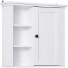 HOMCOM Armoire Haute Murale De Salle De Bain Ou WC Placard 1 Porte 3 Niches Dim. 53L X 14,5l X 50,5H Cm MDF Panneaux Particules Blanc - Blanc -France HOMCOM Soldes 2022 11572840 1