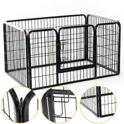 HOMCOM Luxe Parc Enclos Acier 125L X 80l X 70H Cm 4 Panneaux Et 1 Porte Pour Chiens Noir - Noir 10 HOMCOM Luxe Parc Enclos Acier 125L X 80l X 70H Cm 4 Panneaux Et 1 Porte Pour Chiens Noir - Noir -France HOMCOM Soldes 2022 1165570 4