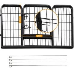 HOMCOM Luxe Parc Enclos Acier 125L X 80l X 70H Cm 4 Panneaux Et 1 Porte Pour Chiens Noir - Noir 11 HOMCOM Luxe Parc Enclos Acier 125L X 80l X 70H Cm 4 Panneaux Et 1 Porte Pour Chiens Noir - Noir -France HOMCOM Soldes 2022 1165570 5