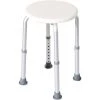 HOMCOM Tabouret De Douche Réglable En Hauteur Siège De Douche Ergonomique Pieds Antidérapants Charge Max. 136 Kg Alu HDPE Blanc