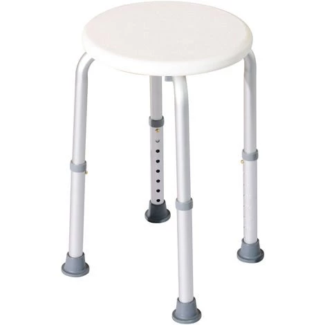 HOMCOM Tabouret De Douche Réglable En Hauteur Siège De Douche Ergonomique Pieds Antidérapants Charge Max. 136 Kg Alu HDPE Blanc 3 HOMCOM Tabouret De Douche Réglable En Hauteur Siège De Douche Ergonomique Pieds Antidérapants Charge Max. 136 Kg Alu HDPE Blanc
