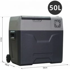 HOMCOM Glacière-congélateur Portable à Compression Froid Chaud 2 En 1 -20°C - 20°C 50 L Prise Alume-cigare + Adaptateur Inclus Gris Noir -France HOMCOM Soldes 2022 11865999 3