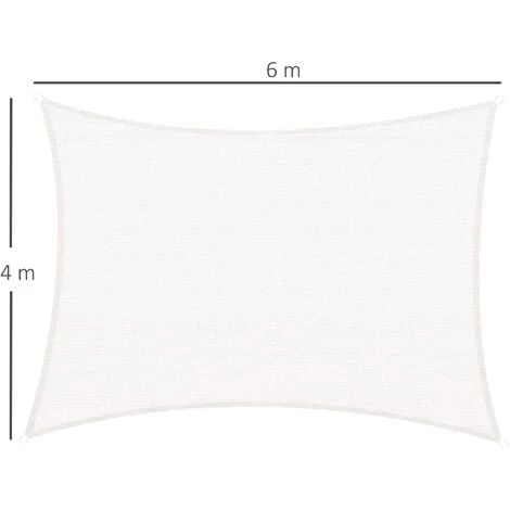 HOMCOM Voile D'ombrage Rectangulaire 4 X 6 M Toile Solaire Taud De Soleil Crème 5 HOMCOM Voile D'ombrage Rectangulaire 4 X 6 M Toile Solaire Taud De Soleil Crème – Image 3