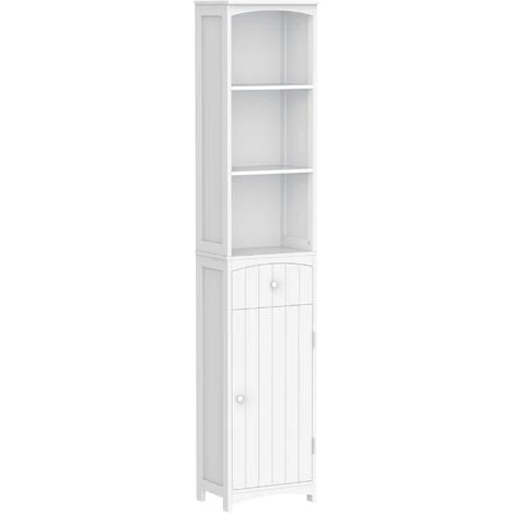 HOMCOM Meuble Colonne De Salle De Bain Moderne 34L X 24l X 170H Cm Blanc - Blanc 3 HOMCOM Meuble Colonne De Salle De Bain Moderne 34L X 24l X 170H Cm Blanc - Blanc