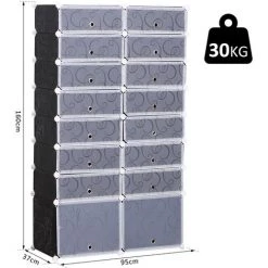 HOMCOM Armoire à Chaussures Range Chaussures L 95 X L 37 X H 160 Cm 14 Cubes Rectangulaires Et 2 Grands Cubes Noir Et Blanc 17 - Noir 9 HOMCOM Armoire à Chaussures Range Chaussures L 95 X L 37 X H 160 Cm 14 Cubes Rectangulaires Et 2 Grands Cubes Noir Et Blanc 17 - Noir -France HOMCOM Soldes 2022 12637838 3
