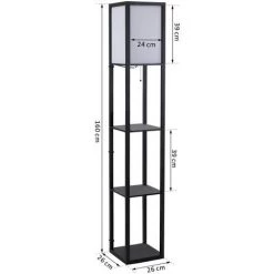 HOMCOM Lampadaire étagère Lampe étagère 26L X 26l X 160H Cm 3 étagères 4 Niveaux MDF Noir - Noir 9 HOMCOM Lampadaire étagère Lampe étagère 26L X 26l X 160H Cm 3 étagères 4 Niveaux MDF Noir - Noir -France HOMCOM Soldes 2022 12980843 3