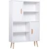 HOMCOM Bibliothèque Scandinave 4 Niches + 2 Placards Avec étagère Dim. 80L X 24l X 123H Cm Pieds Effilés Inclinés Bois Massif Panneaux Particules Blanc - Blanc 1 HOMCOM Bibliothèque Scandinave 4 Niches + 2 Placards Avec étagère Dim. 80L X 24l X 123H Cm Pieds Effilés Inclinés Bois Massif Panneaux Particules Blanc - Blanc -France HOMCOM Soldes 2022 13201105 1