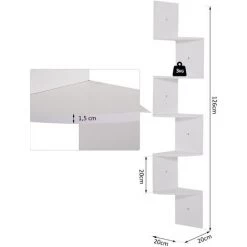 HOMCOM Étagère D'angle étagère De Rangement Design Contemporain Zig Zag 20L X 20l X 126H Cm 5 Niveaux Panneaux De Particules Blanc - Blanc 9 HOMCOM Étagère D'angle étagère De Rangement Design Contemporain Zig Zag 20L X 20l X 126H Cm 5 Niveaux Panneaux De Particules Blanc - Blanc -France HOMCOM Soldes 2022 13224196 3