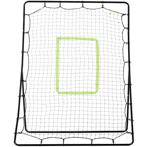HOMCOM Filet De Rebond De Football 123L X 90l X 174H Cm Cible Et Sardines De Fixation Fournies Noir Vert - Noir 4 HOMCOM Filet De Rebond De Football 123L X 90l X 174H Cm Cible Et Sardines De Fixation Fournies Noir Vert - Noir – Image 2