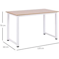 HOMCOM Table D'ordinateur 120L X 60l X 76H Cm Chêne Et Noir Multifonction Grand Plateau Cadre Robuste En Métal 9 HOMCOM Table D'ordinateur 120L X 60l X 76H Cm Chêne Et Noir Multifonction Grand Plateau Cadre Robuste En Métal -France HOMCOM Soldes 2022 13687554 3