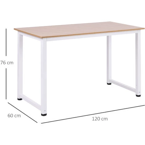 HOMCOM Table D'ordinateur 120L X 60l X 76H Cm Chêne Et Noir Multifonction Grand Plateau Cadre Robuste En Métal 5 HOMCOM Table D'ordinateur 120L X 60l X 76H Cm Chêne Et Noir Multifonction Grand Plateau Cadre Robuste En Métal – Image 3