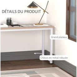 HOMCOM Table D'ordinateur 120L X 60l X 76H Cm Chêne Et Noir Multifonction Grand Plateau Cadre Robuste En Métal 11 HOMCOM Table D'ordinateur 120L X 60l X 76H Cm Chêne Et Noir Multifonction Grand Plateau Cadre Robuste En Métal -France HOMCOM Soldes 2022 13687554 5