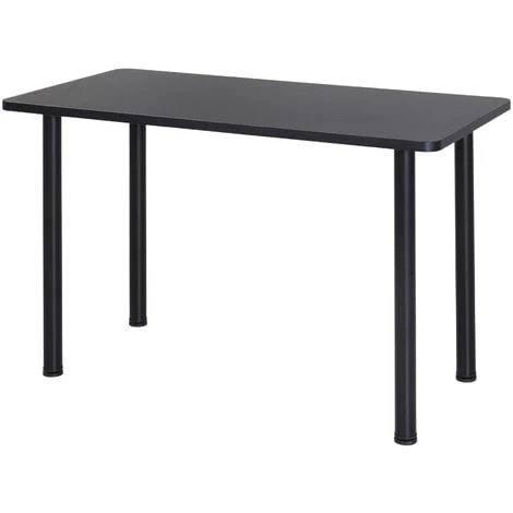 HOMCOM Table à Manger Style Contemporain 4 Personnes Dim. 120L X 60l X 76H Cm Panneaux Particules Acier Inoxydable Noir - Noir 3 HOMCOM Table à Manger Style Contemporain 4 Personnes Dim. 120L X 60l X 76H Cm Panneaux Particules Acier Inoxydable Noir - Noir