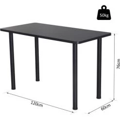 HOMCOM Table à Manger Style Contemporain 4 Personnes Dim. 120L X 60l X 76H Cm Panneaux Particules Acier Inoxydable Noir - Noir 9 HOMCOM Table à Manger Style Contemporain 4 Personnes Dim. 120L X 60l X 76H Cm Panneaux Particules Acier Inoxydable Noir - Noir -France HOMCOM Soldes 2022 14470672 3