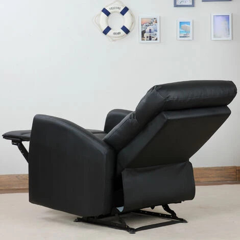 HOMCOM Fauteuil De Relaxation Inclinable 170° Avec Repose-pied Ajustable Revêtement Synthétique Noir 7 HOMCOM Fauteuil De Relaxation Inclinable 170° Avec Repose-pied Ajustable Revêtement Synthétique Noir – Image 5