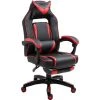 HOMCOM Fauteuil De Bureau Manager Grand Confort Style Baquet Racing Gamer Pivotant Inclinable Avec Coussins Et Repose-pieds Revêtement Synthétique Noir Rouge - Rouge -France HOMCOM Soldes 2022 14604669 1