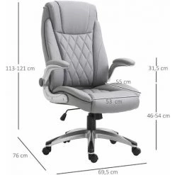 HOMCOM Fauteuil De Bureau Ergonomique Hauteur Réglable Roulettes Pivotant P.U 70 X 76 X 121 Cm Gris - Gris 9 HOMCOM Fauteuil De Bureau Ergonomique Hauteur Réglable Roulettes Pivotant P.U 70 X 76 X 121 Cm Gris - Gris -France HOMCOM Soldes 2022 14945472 3