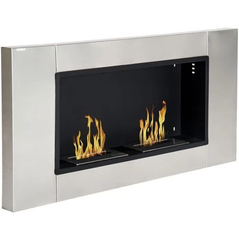 HOMCOM Cheminée Bioéthanol Murale Design Bauhaus 2 Brûleurs 3 L Couverture 25-30 M² Acier Inox Brossé 3 HOMCOM Cheminée Bioéthanol Murale Design Bauhaus 2 Brûleurs 3 L Couverture 25-30 M² Acier Inox Brossé
