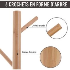 HOMCOM Meuble Rangement Porte-manteaux 2 En 1 Design Contemporain Cosy Dim. 40L X 30l X 180H Cm MDF Blanc Bois Massif Bambou - Blanc 11 HOMCOM Meuble Rangement Porte-manteaux 2 En 1 Design Contemporain Cosy Dim. 40L X 30l X 180H Cm MDF Blanc Bois Massif Bambou - Blanc -France HOMCOM Soldes 2022 14982969 5