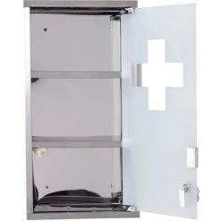 HOMCOM Armoire à Pharmacie 2 étagères 3 Niveaux Verrouillable Porte Verre Trempé Dépoli Logo Croix 25L X 12l X 48H Cm Acier Inox 10 HOMCOM Armoire à Pharmacie 2 étagères 3 Niveaux Verrouillable Porte Verre Trempé Dépoli Logo Croix 25L X 12l X 48H Cm Acier Inox -France HOMCOM Soldes 2022 14982971 4