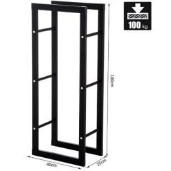 HOMCOM Etagère Porte Bois De Cheminée Porte-bûches Design Contemporain Charge Max. 100 Kg Dim. 40L X 25l X 100H Cm Métal Noir -France HOMCOM Soldes 2022 14982979 3