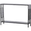 HOMCOM Console Table D'appoint Design Industriel Dim. 106L X 23l X 76H Cm étagère Acier Noir Panneaux Particules Bois Gris - Gris -France HOMCOM Soldes 2022 15092703 1