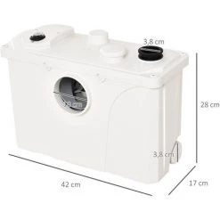 HOMCOM Broyeur Sanitaire WC Pompe De Relevage 700 W Silencieux Compact 4 Colliers Serrage + 4 Embouts Blanc - Blanc 8 HOMCOM Broyeur Sanitaire WC Pompe De Relevage 700 W Silencieux Compact 4 Colliers Serrage + 4 Embouts Blanc - Blanc -France HOMCOM Soldes 2022 15169472 3