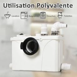 HOMCOM Broyeur Sanitaire WC Pompe De Relevage 700 W Silencieux Compact 4 Colliers Serrage + 4 Embouts Blanc - Blanc 9 HOMCOM Broyeur Sanitaire WC Pompe De Relevage 700 W Silencieux Compact 4 Colliers Serrage + 4 Embouts Blanc - Blanc -France HOMCOM Soldes 2022 15169472 4
