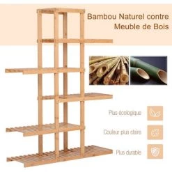 HOMCOM Etagère Salle De Bain Bambou Meuble De Rangement De Salle De Bain Design Cosy Naturel 6 Espaces De Rangement Dim. 98L X 28l X 132H Cm - Marron 11 HOMCOM Etagère Salle De Bain Bambou Meuble De Rangement De Salle De Bain Design Cosy Naturel 6 Espaces De Rangement Dim. 98L X 28l X 132H Cm - Marron -France HOMCOM Soldes 2022 15359584 5
