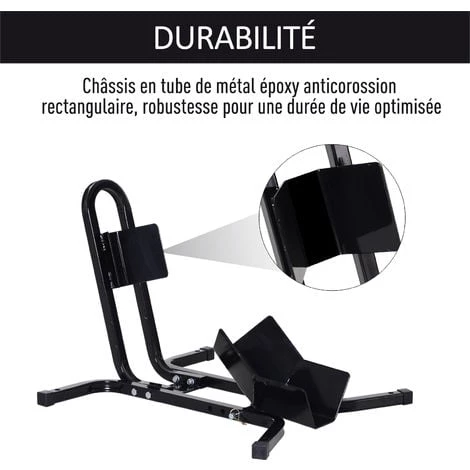 HOMCOM Rail De Support Universel Pour Moto - Support Béquille Moto - Bloque Roue 17 à 21 Pouces Métal époxy Noir - Noir 6 HOMCOM Rail De Support Universel Pour Moto - Support Béquille Moto - Bloque Roue 17 à 21 Pouces Métal époxy Noir - Noir – Image 4