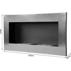 HOMCOM Cheminée Bioéthanol Murale Design Bauhaus Double Brûleur 3 L 110L X 14l X 54H Cm Couverture 25-30 M² Acier Inox. Brossé 9 HOMCOM Cheminée Bioéthanol Murale Design Bauhaus Double Brûleur 3 L 110L X 14l X 54H Cm Couverture 25-30 M² Acier Inox. Brossé -France HOMCOM Soldes 2022 15731056 3