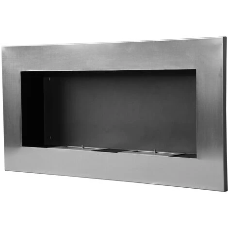 HOMCOM Cheminée Bioéthanol Murale Design Bauhaus Double Brûleur 3 L 110L X 14l X 54H Cm Couverture 25-30 M² Acier Inox. Brossé 6 HOMCOM Cheminée Bioéthanol Murale Design Bauhaus Double Brûleur 3 L 110L X 14l X 54H Cm Couverture 25-30 M² Acier Inox. Brossé – Image 4