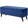 HOMCOM Banc Coffre De Rangement 2 En 1 Dim. 117L X 44l X 50H Cm Velours Capitonné - Bleu 2 HOMCOM Banc Coffre De Rangement 2 En 1 Dim. 117L X 44l X 50H Cm Velours Capitonné - Bleu -France HOMCOM Soldes 2022 15764511 1
