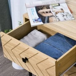 HOMCOM Table De Chevet Table De Nuit Style Graphique 48L X 39,5l X 60H Cm 2 Tiroirs Métal Noir Panneaux Particules MDF Imitation Bois Clair - Beige 11 HOMCOM Table De Chevet Table De Nuit Style Graphique 48L X 39,5l X 60H Cm 2 Tiroirs Métal Noir Panneaux Particules MDF Imitation Bois Clair - Beige -France HOMCOM Soldes 2022 15884430 5