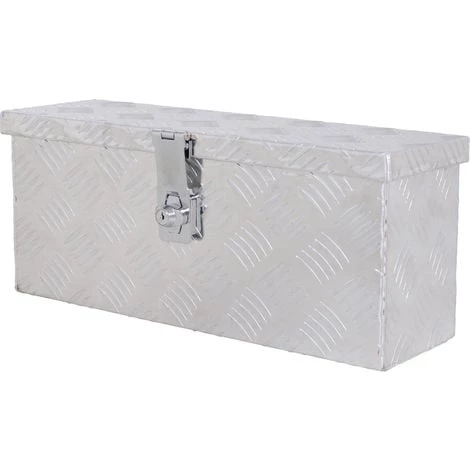 HOMCOM Boite De Rangement - Boîte à Outils En Aluminium - Caisse à Outil Alu. Verrouillage Clé Dim. 50L X 15,5l X 20,5H Cm - Gris 3 HOMCOM Boite De Rangement - Boîte à Outils En Aluminium - Caisse à Outil Alu. Verrouillage Clé Dim. 50L X 15,5l X 20,5H Cm - Gris