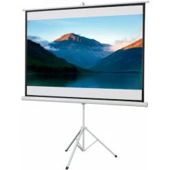 HOMCOM Écran De Projection Avec Support Trépied Réglable En Hauteur Home-cinéma Vidéo Projecteur Format 4:3 84 Pouces Blanc - Blanc